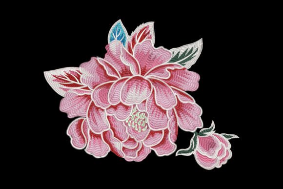 A Blooming Peony Embroidery Design for Meaningful Gifts