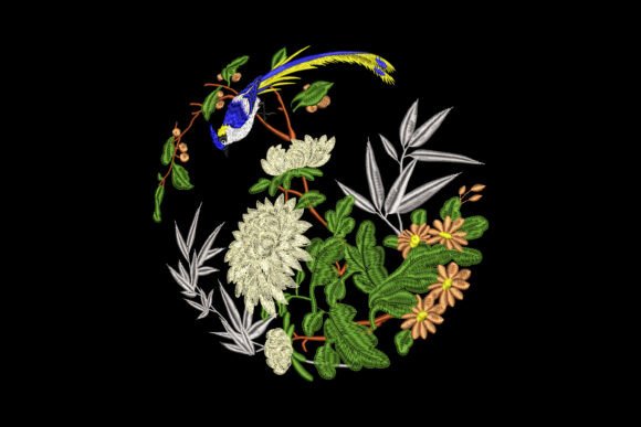 A Chrysanthemums and Paradise Bird Embroidery Designer Review