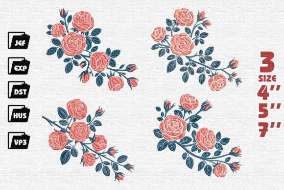 A Designer's Review: Elegant Rose Bouquet Embroidery Set
