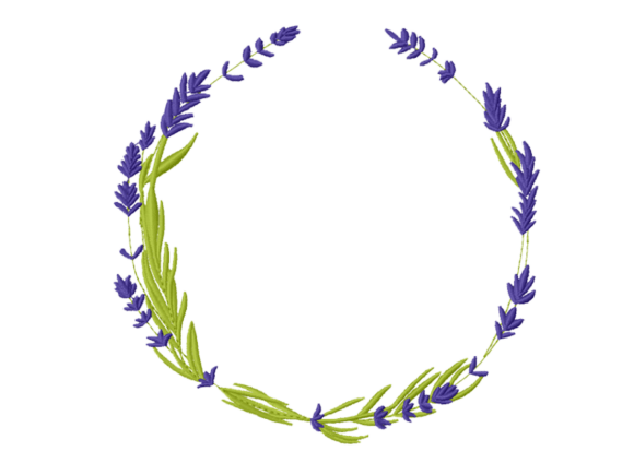 A Lavender Wreath Embroidery Design for Seasonal Charm