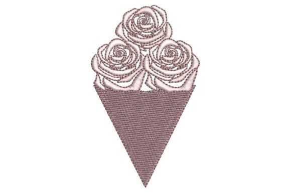 A Romantic Rose Bouquet Embroidery for Personalized Gifts