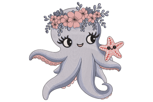 An Embroidery Designer Reviews the Octopus with Floral Crown