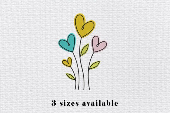 Artistic Heart Flower Embroidery for Boutique Apparel