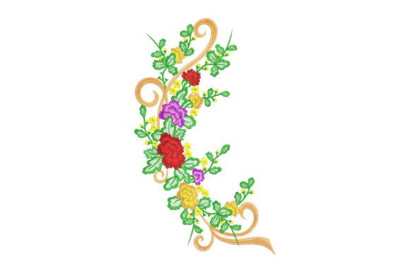 Blooming Scrollwork Curve Embroidery for Holiday Markets