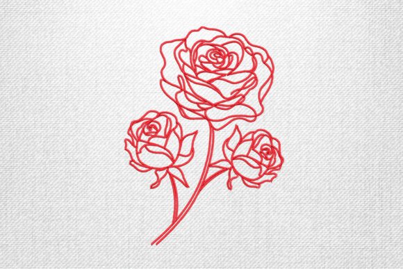 Elegant Red Rose Line Art Embroidery: A Seasonal Design Review