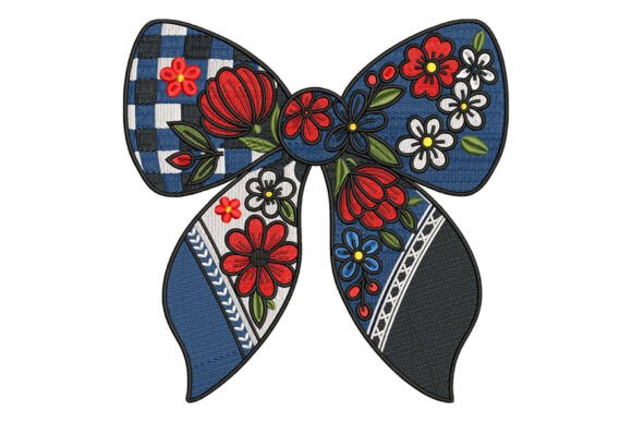 Embroidery Designer Review: Floral Folk Bow Design