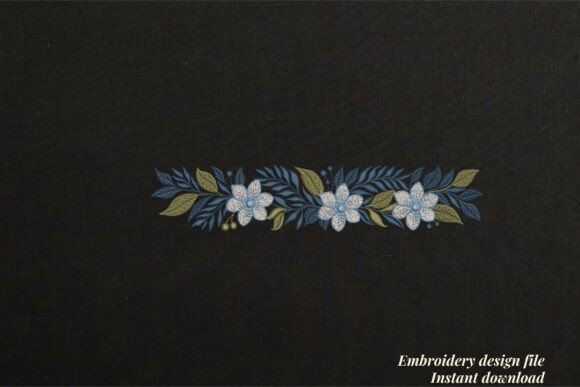 Embroidery Designer Review: Vintage Blue Floral Border