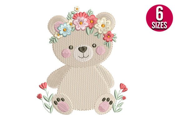 Floral Baby Teddy Bear Embroidery Design Review
