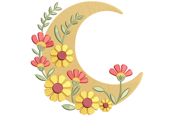 Floral Crescent Moon: A Seasonal Embroidery Design Review