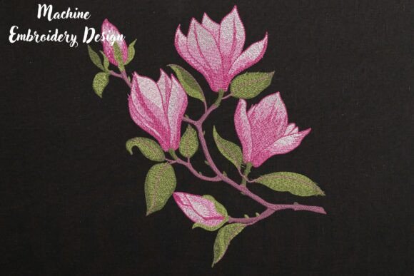 Magnolia Branch Embroidery for Boutique Apparel