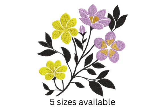 Yellow Purple Flower Embroidery Design Review